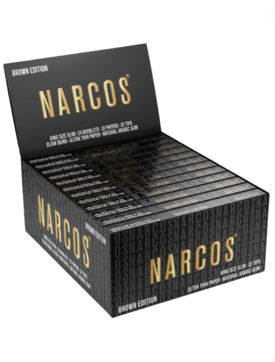 NARCOS KING SIZE SLIM+TIPS Limited edition slow burning rolling paper