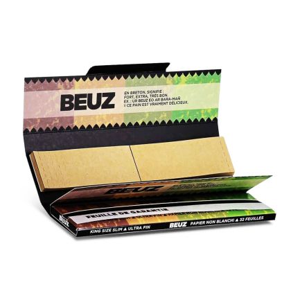 Beuz KS lim Unbleached Rolling Papers with Tips