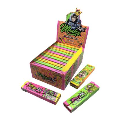 Monkey King Unbleached Rolling Papers Rainbow Hypnotic King Size Slim with Tips