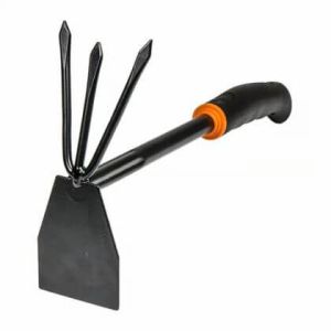 Bradas DE LUXE 2-in-1 Combination Hoe – metal, with a rubberized handle