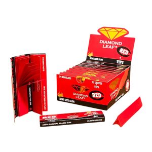 Лисчета Diamond Leaf размер King Size Slim Червено