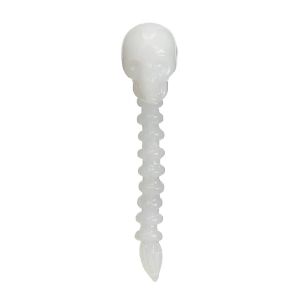 Бял стъклен dabber Череп